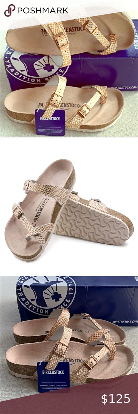 BIRKENSTOCK MAYARI LEATHER Mermaid Cream Snake | Birkenstock sandals women, Sparkle sandals ...