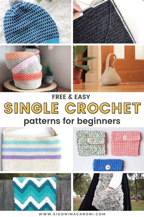 35+ Free Easy Single Crochet Patterns for Beginners - sigoni macaroni