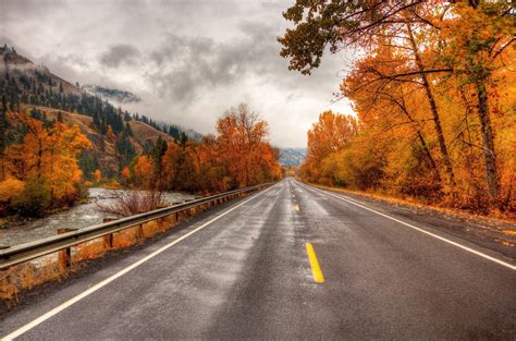 Autumn road mountain wallpaper | nature and landscape | Wallpaper Better