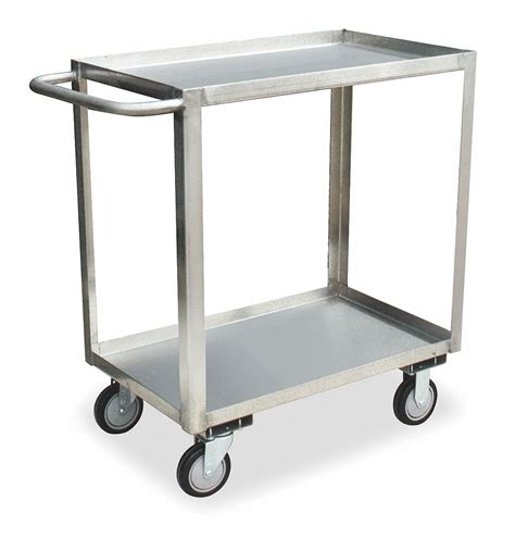 Flat Handle Utility Cart, Load Capacity 1200 lb, Number of Shelves 2 ...