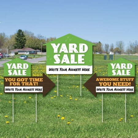 Yard Sale Signs - Yard Sign with Stakes - Double Sided Outdoor Lawn ...