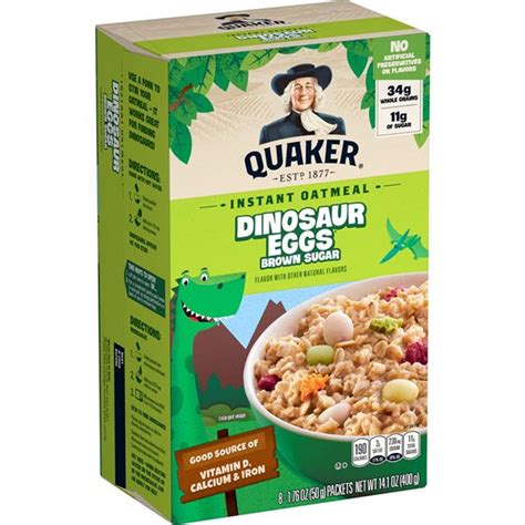 Quaker Oatmeal Dinosaur Eggs Brown Sugar Instant Oatmeal 8 Packets | Hy-Vee Aisles Online ...