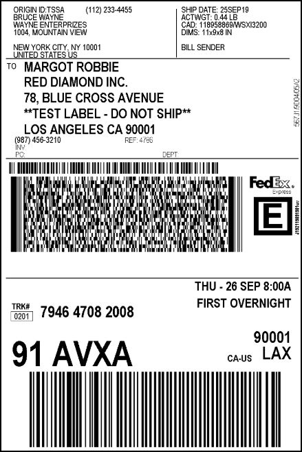 Customize FedEx Shipping Labels with EasyPost | Sample FedEx Domestic Shipping Label | Printing ...