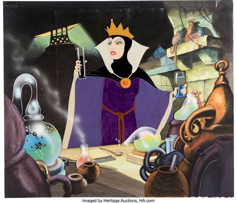 Snow White and the Seven Dwarfs Evil Queen Production Cel Courvoisier Setup (Walt Disney, 1937 ...