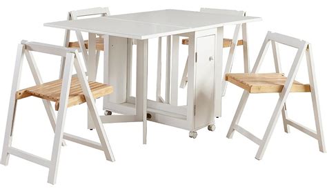 George Home Folding Compact Dining Table and 4 Chairs - White | Home & Garden | George at ASDA