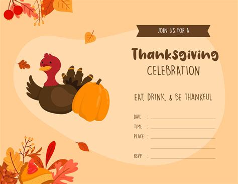 6 Best Images of Free Printable Thanksgiving Invitation Template - Thanksgiving Invitation ...