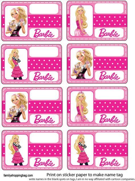 printable barbie doll name tags