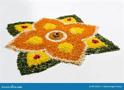 Happy Onam Flower Rangoli