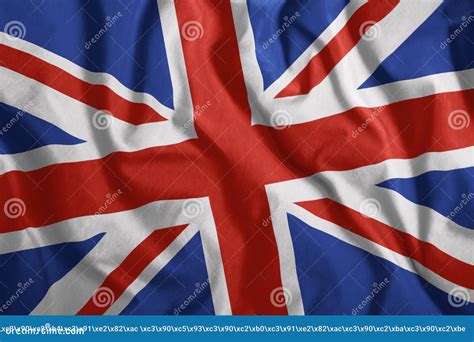 The British Flag is Flying in the Wind. Colorful, National Flag of ...