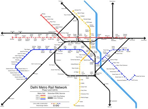 Delhi Metro Rail Map - Mapsof.Net