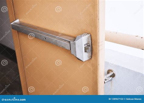 Emergency Door, Fire Exit Door Open. Close Up. Stock Image - Image of ...