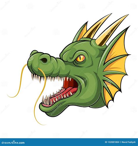 Mascot head dragon cartoon stock vector. Illustration of head - 152081084