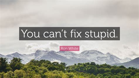 Ron White Quote: “You can’t fix stupid.”