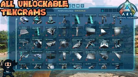 ALL UNLOCKABLE TEKGRAMS in Ark Survival Ascended #playark #ASA - YouTube