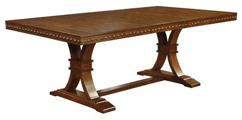 Foster I Dark Oak Rectangular Extendable Trestle Dining Table from Furniture of America (CM3437T ...