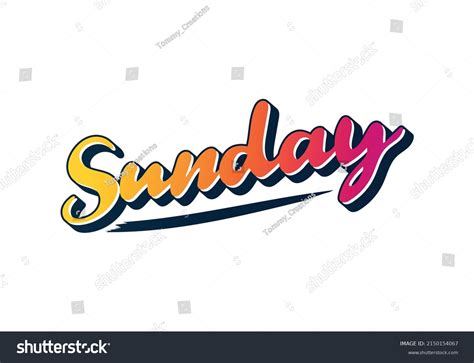 Colorful Sunday Typography Logo Design Vector Stock Vector (Royalty Free) 2150154067 | Shutterstock