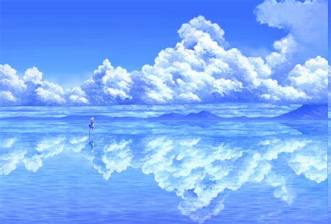 Download Anime Landscape Sea Of Clouds Wallpaper | Wallpapers.com