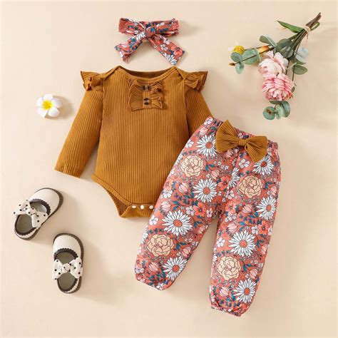 Geire Infant Baby Girl Clothes Newborn Girl Outfit Long Sleeve Romper ...