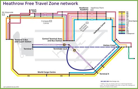 Heathrow free travel zone network Map - London - Ontheworldmap.com