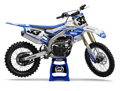 Custom Yamaha Dirt Bike TREK Blue Series Graphics - FREE SHIPPING - MotoPro Graphics