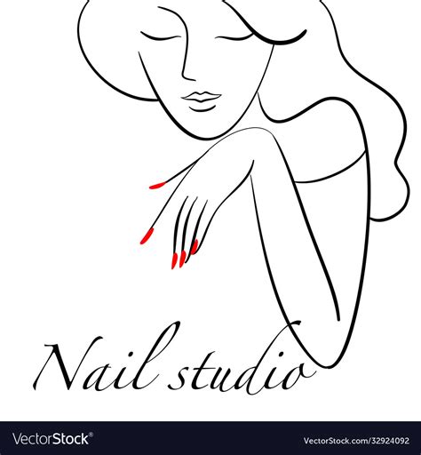 Logo for manicure salon portrait a young Vector Image