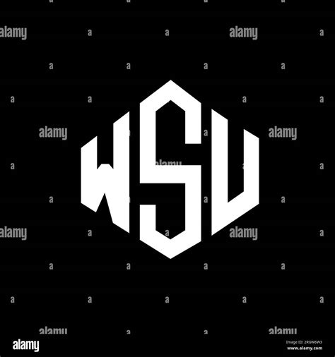 WSU letter logo design with polygon shape. WSU polygon and cube shape ...