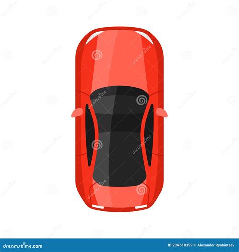 Red Car Top View Vector Illustration. Sport Car Illustration. Stock Vector - Illustration of ...