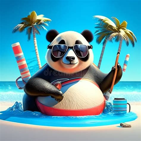 Cute Panda Cartoon Character Vector Illustration. Cute Panda Bear ...