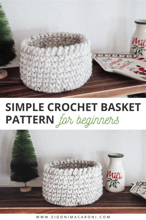 Small Crochet Basket Pattern for Beginners - sigoni macaroni