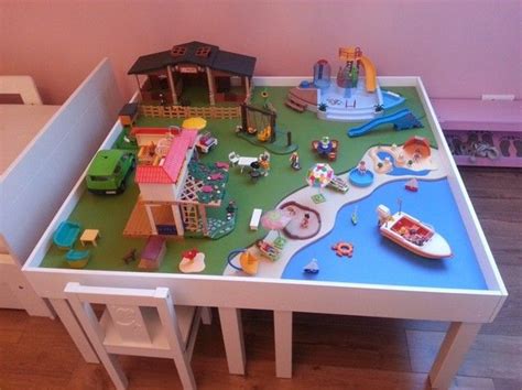 DIY IKEA hack for Playmobil table Lego Table, Play Table, Table Games, Ikea Table, Diy For Kids ...