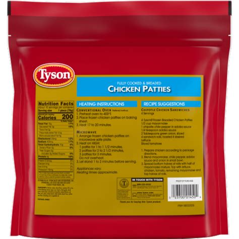 Tyson® Frozen Fully Cooked Chicken Patties, 26 oz - Fry’s Food Stores