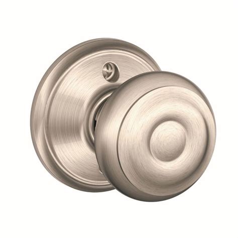 Shop Schlage F170 Georgian Satin Nickel Dummy Door Knob at Lowes.com