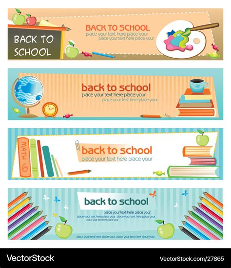 Back to school banners Royalty Free Vector Image