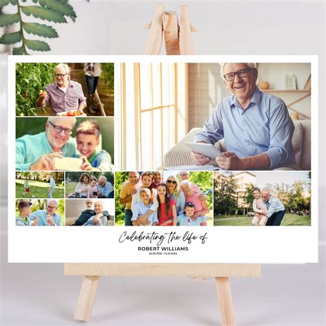 Funeral Photo Collage Template. Celebration of Life Collage. - Etsy