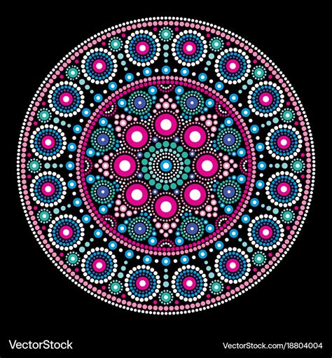 Mandala dot painting style aboriginal folk Vector Image