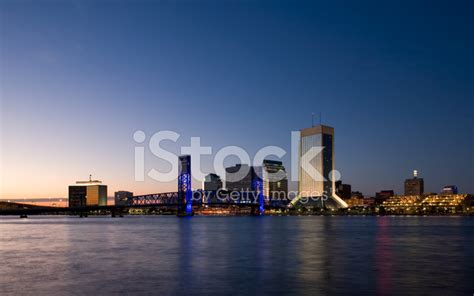 Downtown Jacksonville Skyline At Night Stock Photo | Royalty-Free ...