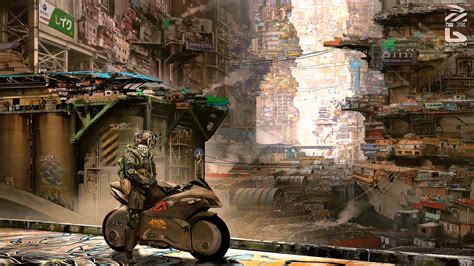 artwork, futuristic city, cyberpunk, cyber city, cyber, science fiction ...