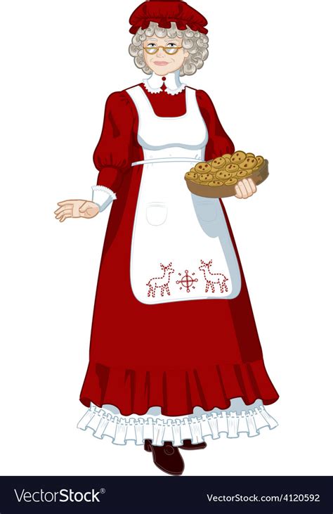 Mrs Santa Claus Mother Christmas character Vector Image