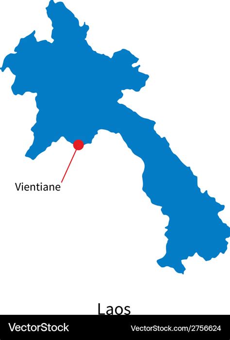 Detailed Map Of Laos And Capital City Vientiane Vector, 40% OFF