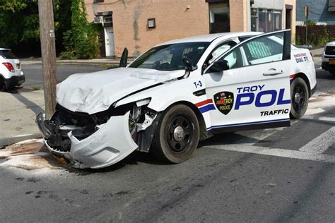 Troy police car smashed in crash