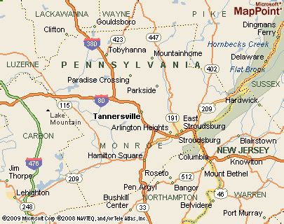 Where is Tannersville, Pennsylvania? see area map & more