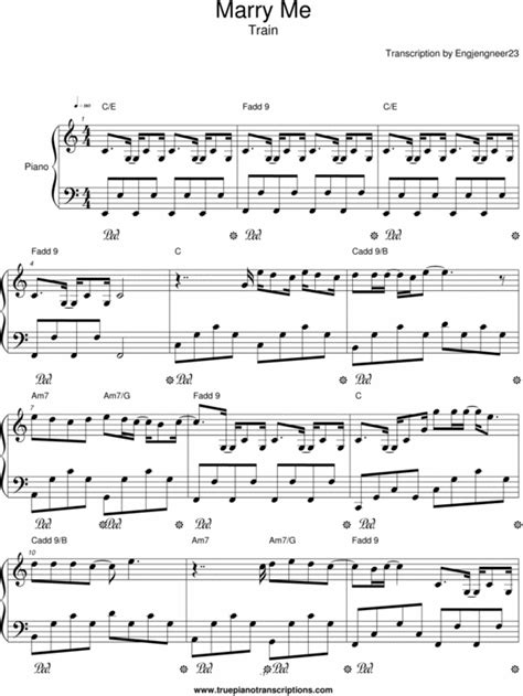 Marry Me - Train - Piano sheet music - Tradebit