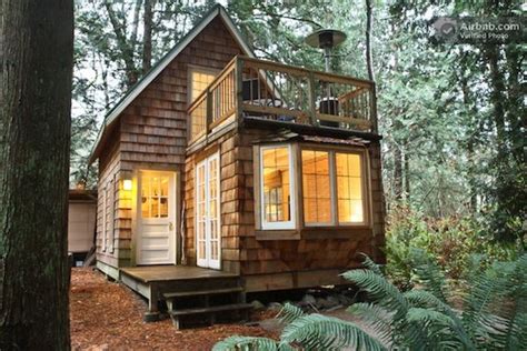 Tiny Cabin with Upstairs Balcony and Small Space Ideas Galore