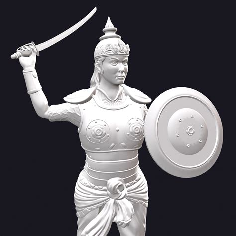 Rani Durgavati Statue 3D Print Sculpture 3D model 3D printable | CGTrader