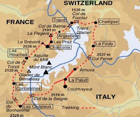 Tour Du Mont Blanc Route Map | Besttravels.org