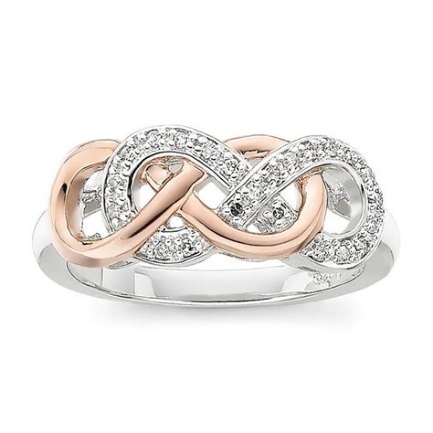 Infinity Promise 1/10 CT. T.W. Diamond Two-Tone Infinity Ring | Jewelry ...