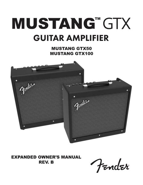 Fender Mustang GTX100 Expanded Owner's Manual - DocsLib