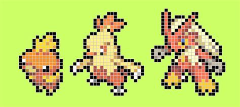 Torchic Sprite Combusken Sprite Blaziken Sprite para hacerlos con beads ...