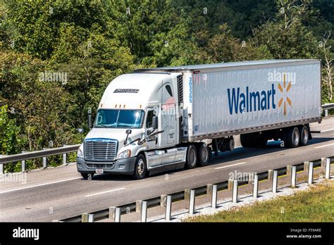 Walmart Semi Tractor Trailer On The Interstate Highway Stock Photo - Alamy