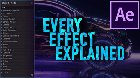 Every Effect Explained in Adobe AFTER EFFECTS CC - Episode 1 (Intro & Presets) - YouTube